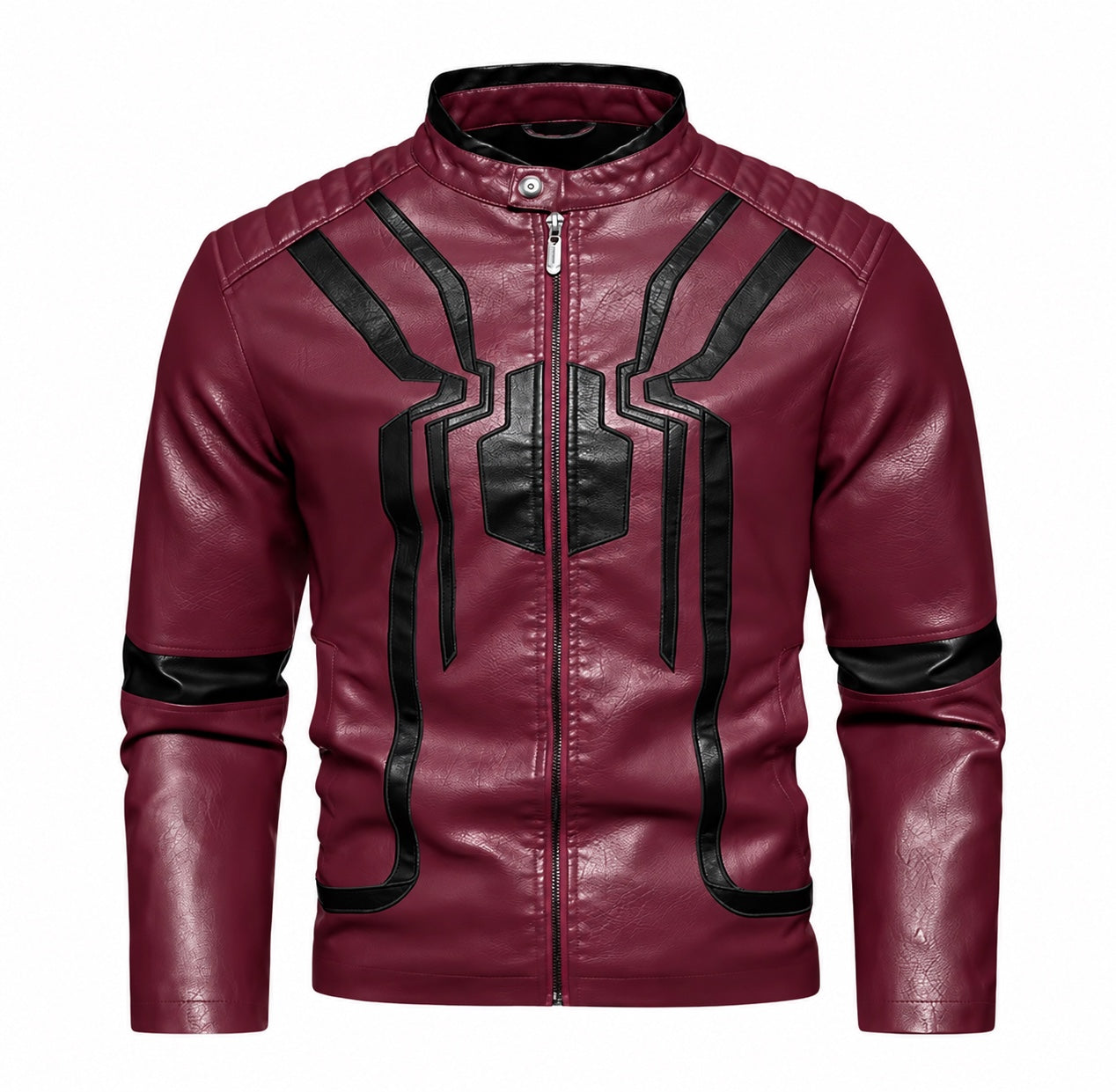 Chaqueta RAVENTO granate con diseño negro