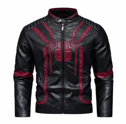 Chaqueta RAVENTO negra con diseño de araña granate